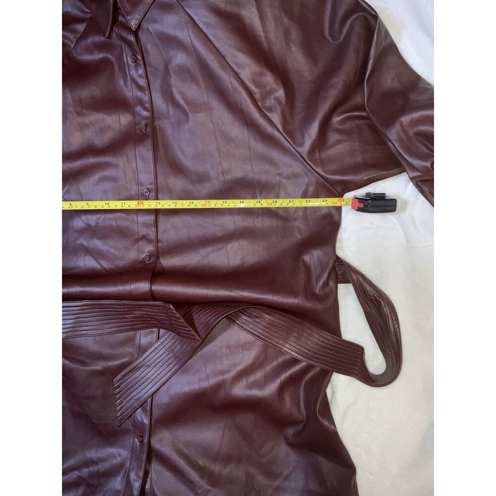 EXPRESS®️Faux Leather Boyfriend Mini Portofino Oversized Shirt Dress NWT-SZ... - Picture 9 of 10